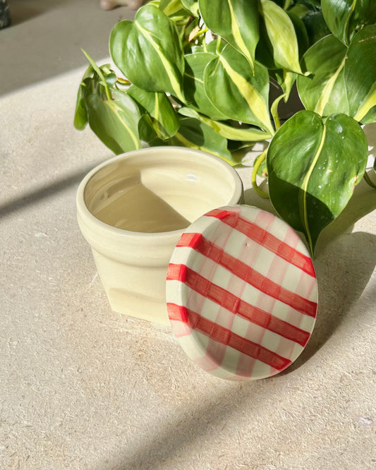 gingham jar cup + coaster preorder