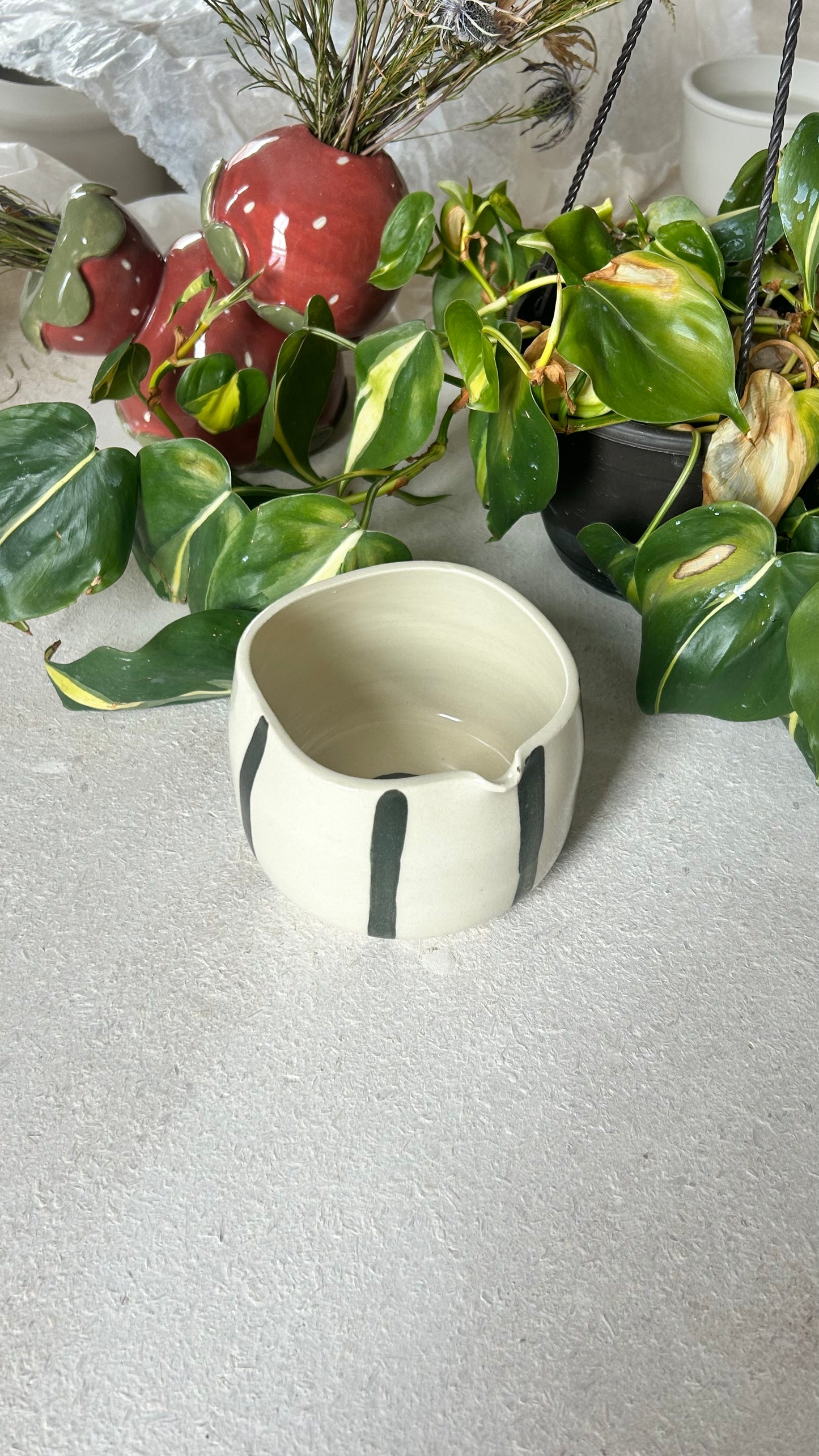 striped matcha bowl