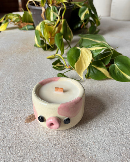 pink cow candle (imperfect)