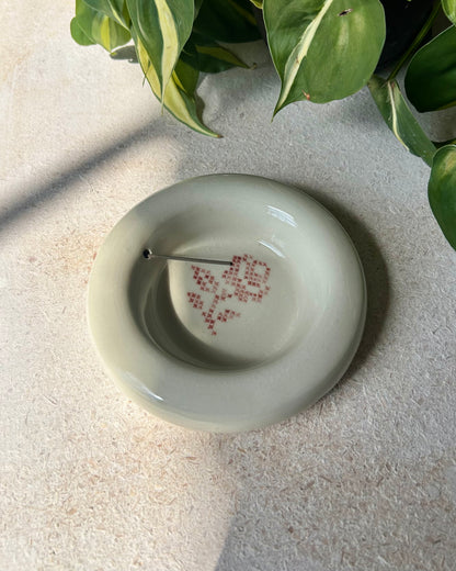 cross-stitch incense holder