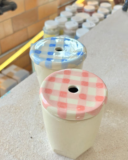 gingham to go cup (imperfect)