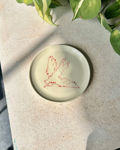 cross-stitch tea plates