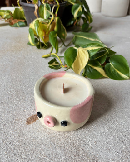 pink cow candle (imperfect)