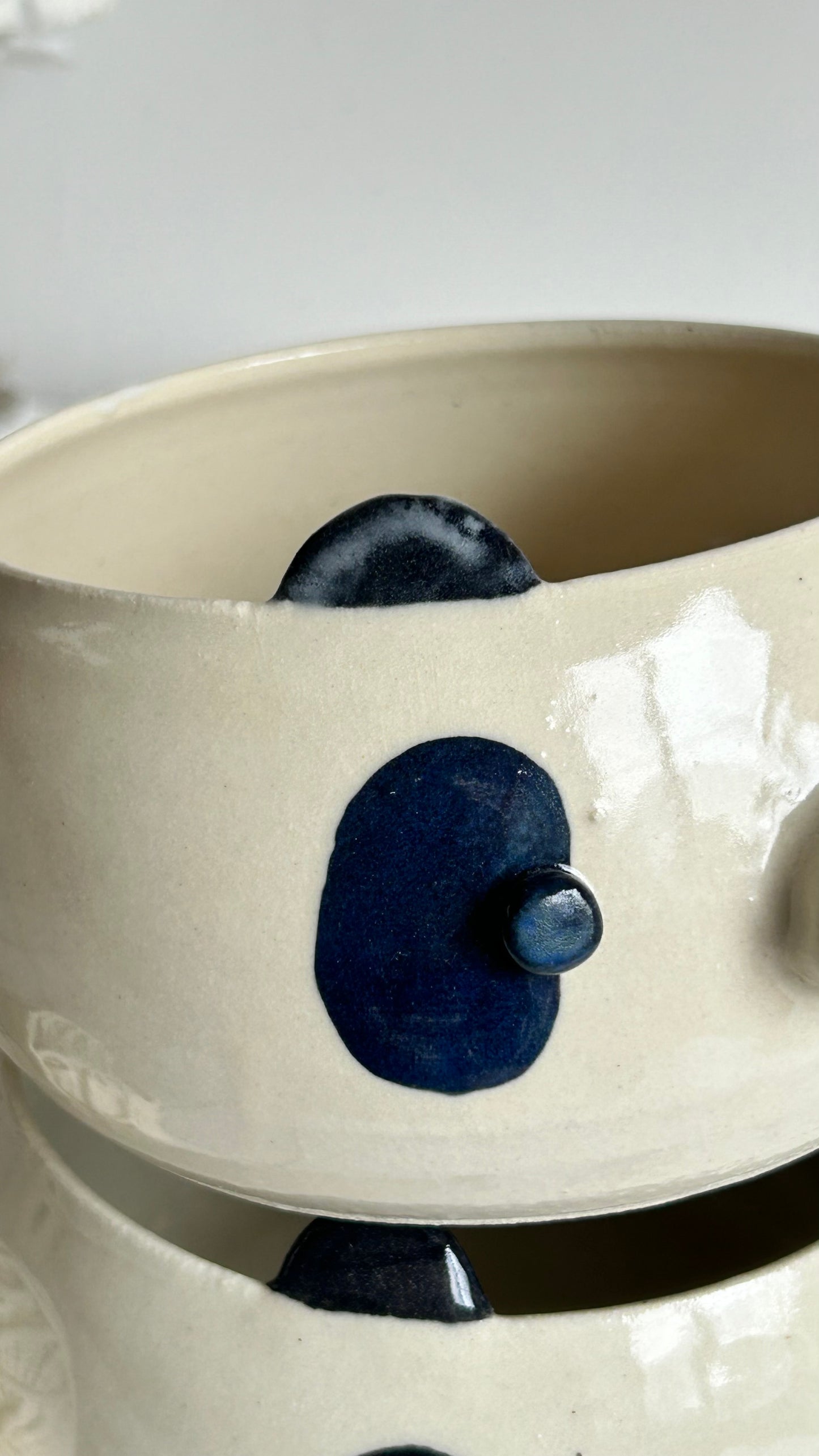 panda bear yarn bowl (imperfections)