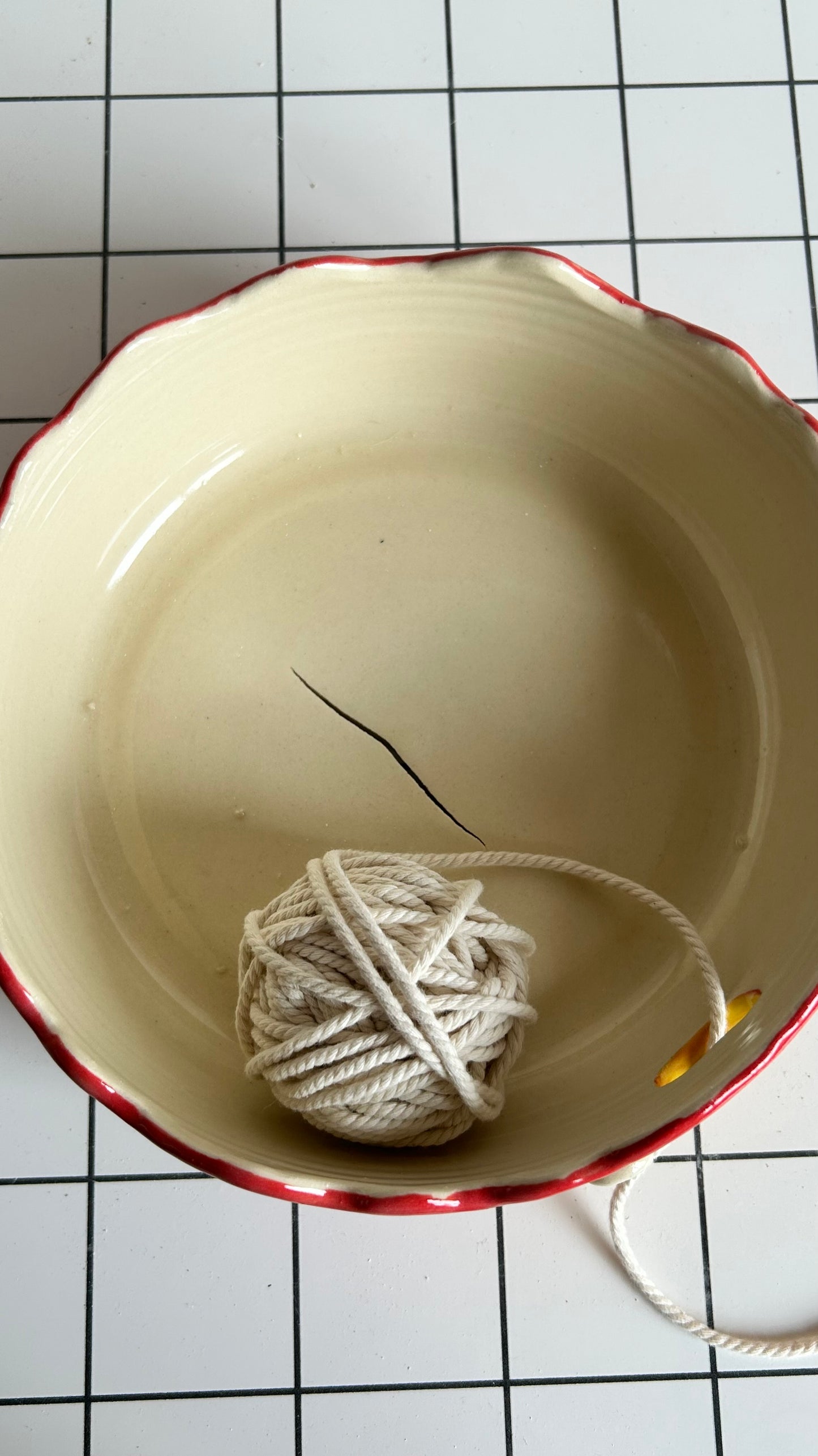 extra large fire demon yarn bowl (imperfect)