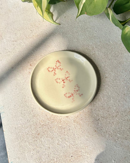 cross-stitch tea plates