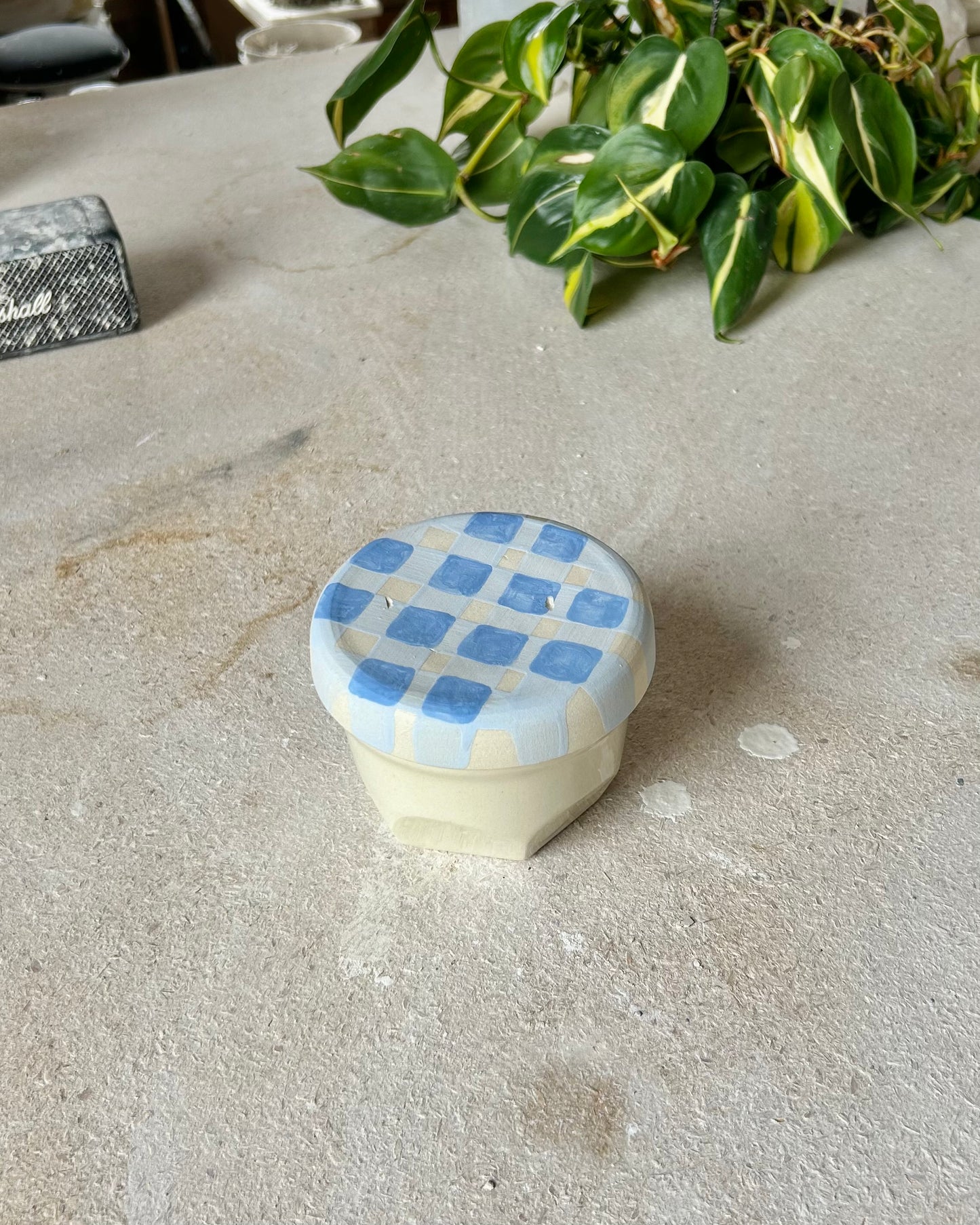 Gingham Jar Butter Bell (imperfect)