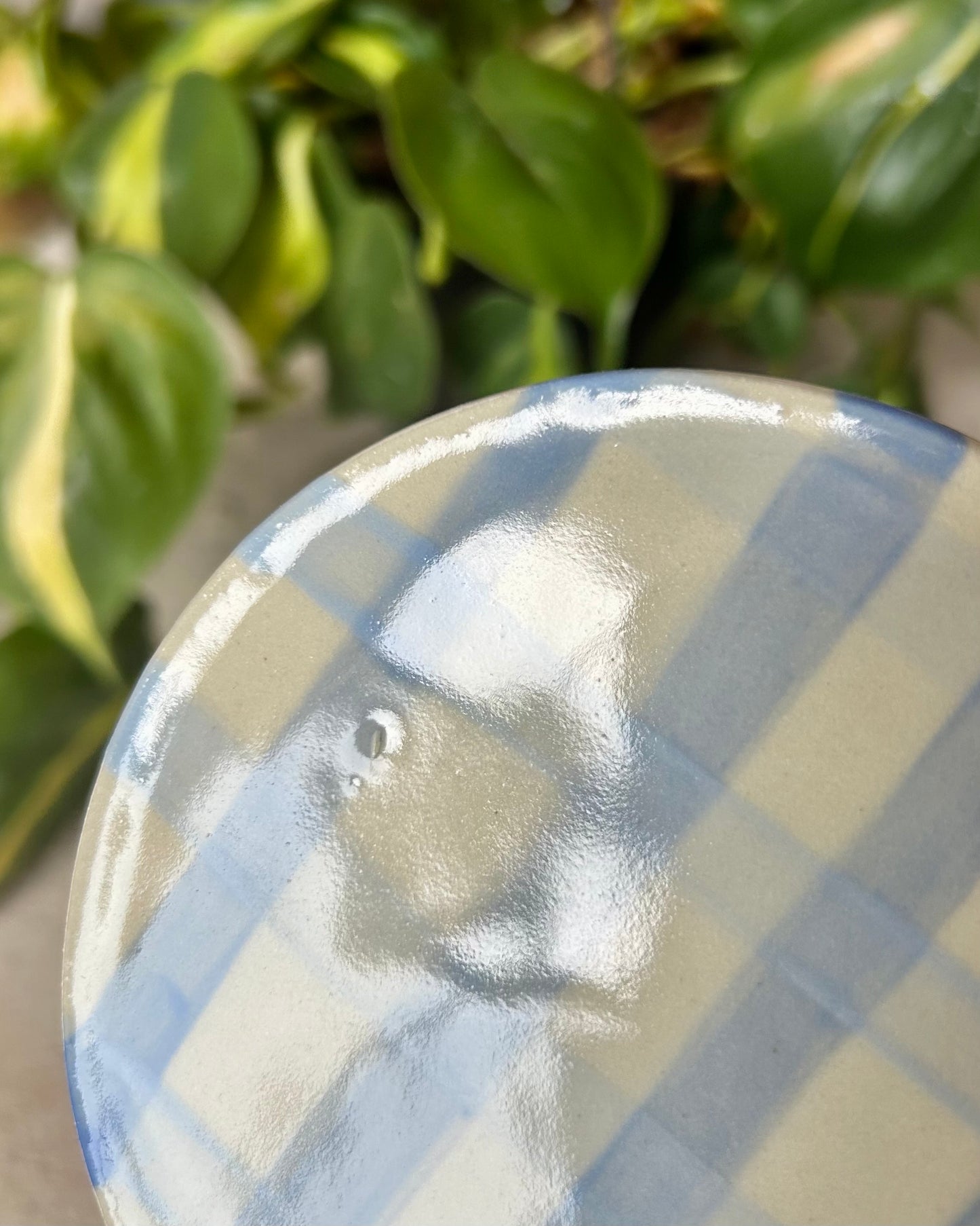 gingham jar cup + coaster (imperfect)