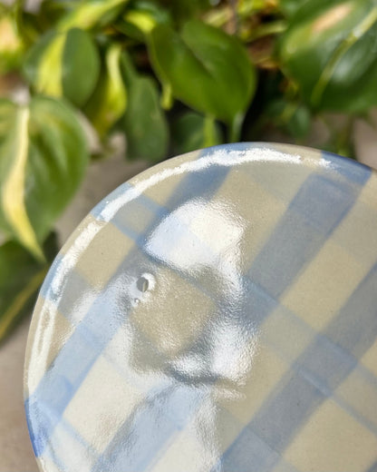 gingham jar cup + coaster (imperfect)