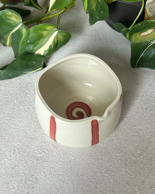 striped matcha bowl