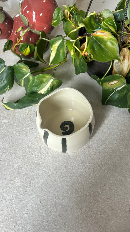 striped matcha bowl