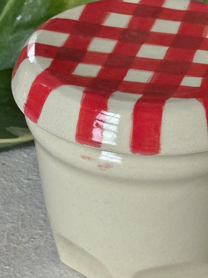 gingham jar cup + coaster (imperfect)