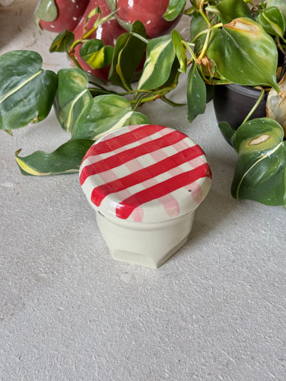 gingham jar cup + coaster (imperfect)