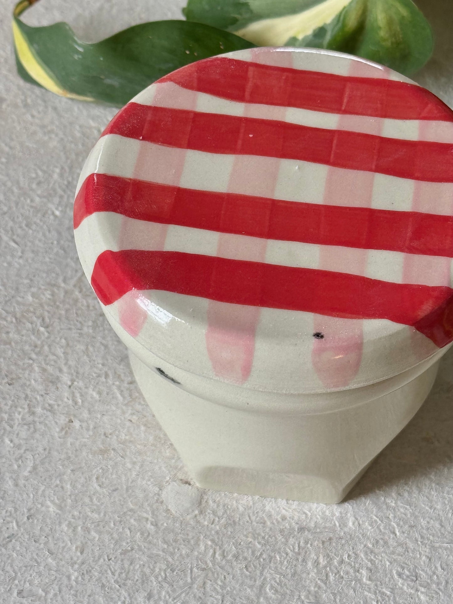 gingham jar cup + coaster (imperfect)