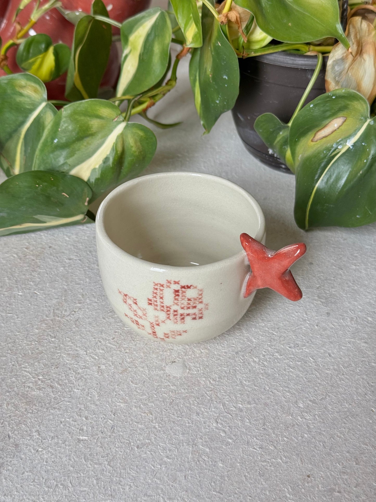 cross-stitch star mug
