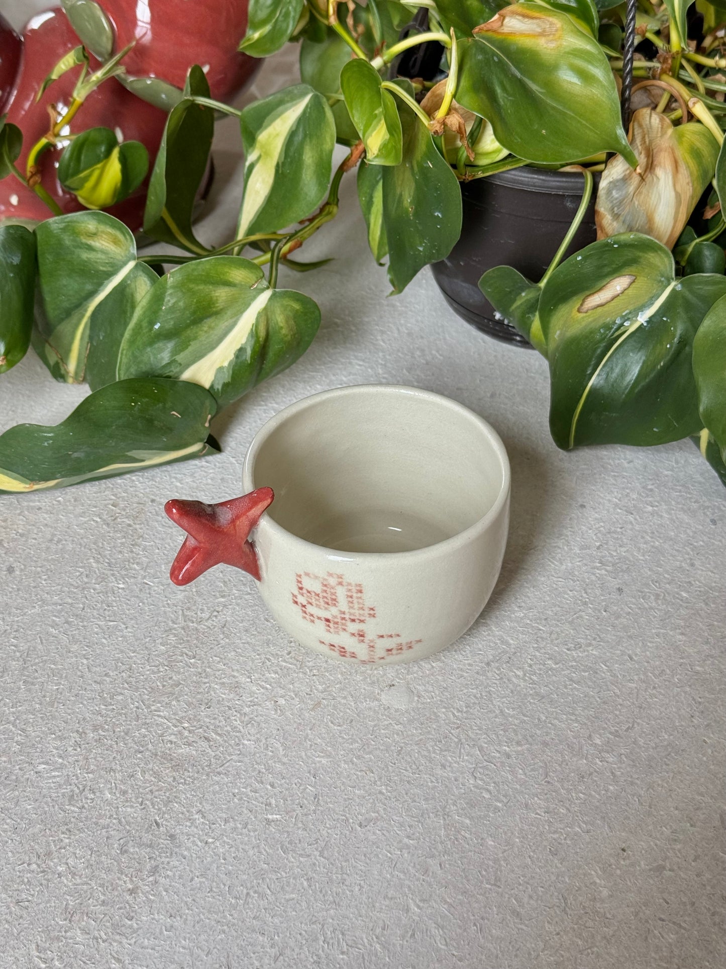 cross-stitch star mug